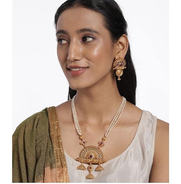 Gold-Plated AD Studded Jewellery Set - Trendisia