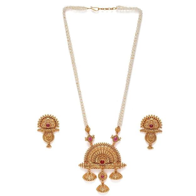 Gold-Plated AD Studded Jewellery Set - Trendisia