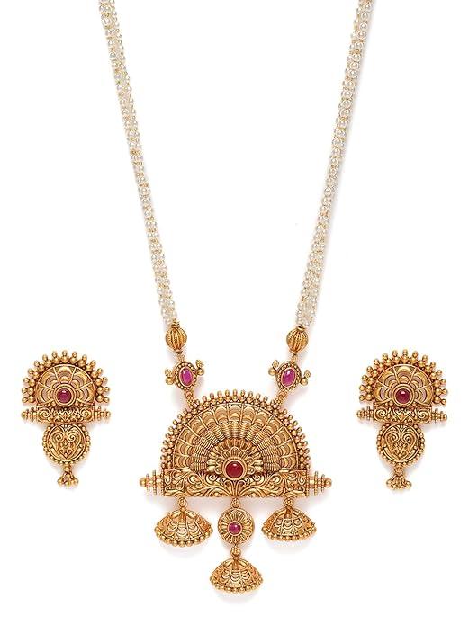 Gold-Plated AD Studded Jewellery Set - Trendisia