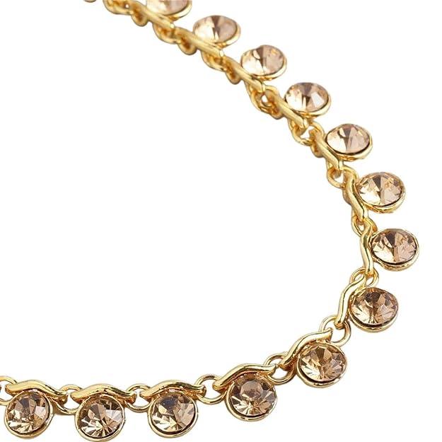 Gold Plated Ad Studded Necklace - Trendisia