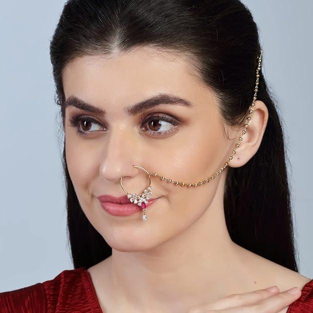 Gold-Plated AD-Studded Nose-ring - Trendisia