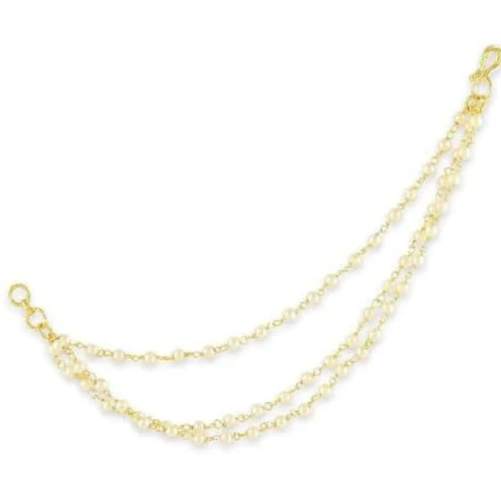 Gold-Plated Beaded Layered Ear Chains - Trendisia