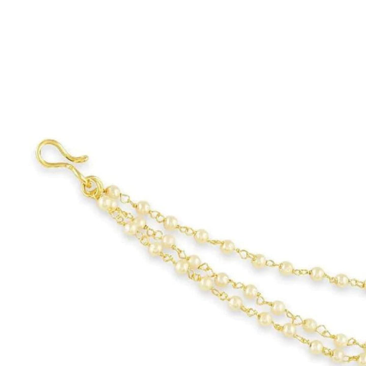 Gold-Plated Beaded Layered Ear Chains - Trendisia
