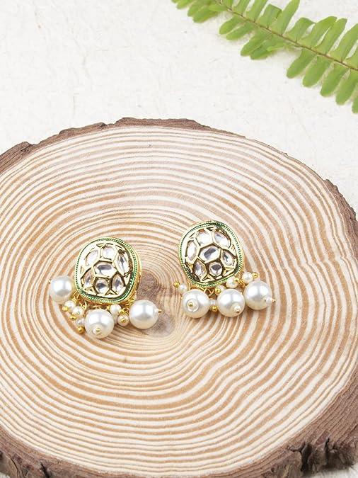 Gold-Plated Beads Vilandi Geometric Studs - Trendisia