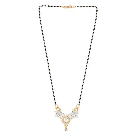 Gold-Plated Black Artificial Beaded Mangalsutra - Trendisia