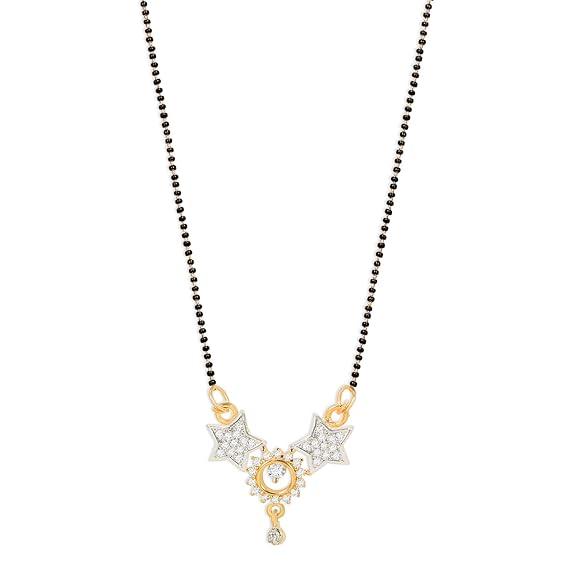 Gold-Plated Black Artificial Beaded Mangalsutra - Trendisia
