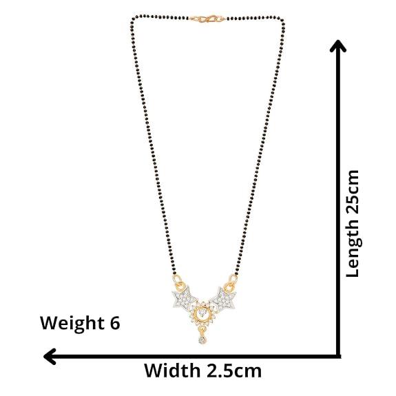 Gold-Plated Black Artificial Beaded Mangalsutra - Trendisia