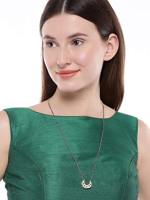 Gold-Plated Black Mangalsutra - Trendisia