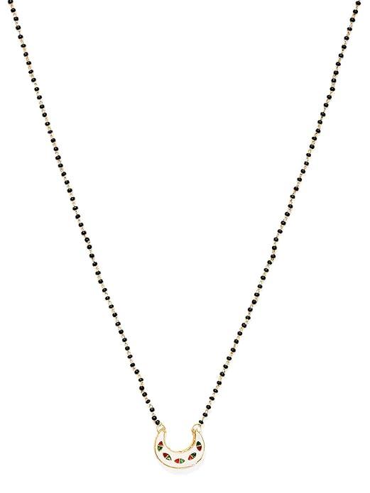 Gold-Plated Black Mangalsutra - Trendisia