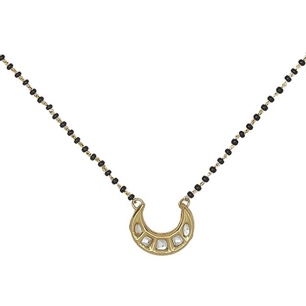 Gold-Plated Black Mangalsutra - Trendisia