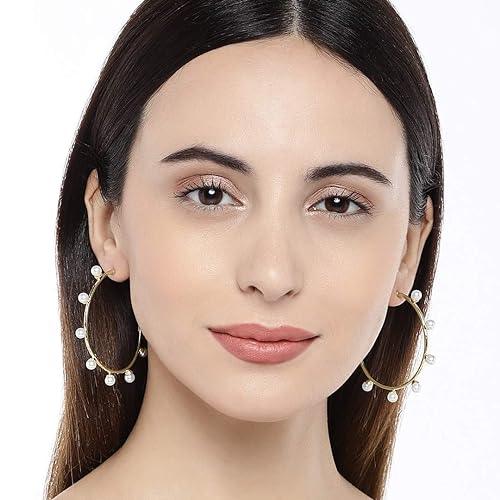 Gold-Plated Circular Hoop Earrings - Trendisia