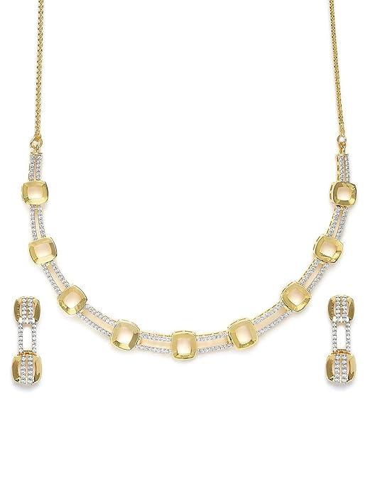 Gold Plated Embellished Jewellery Set - Trendisia