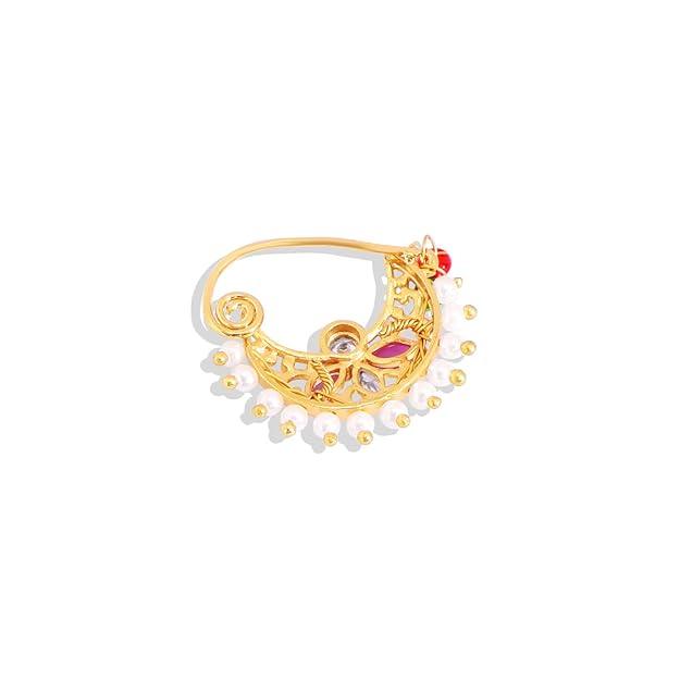 Gold-Plated CZ-Studded Nosepin - Trendisia