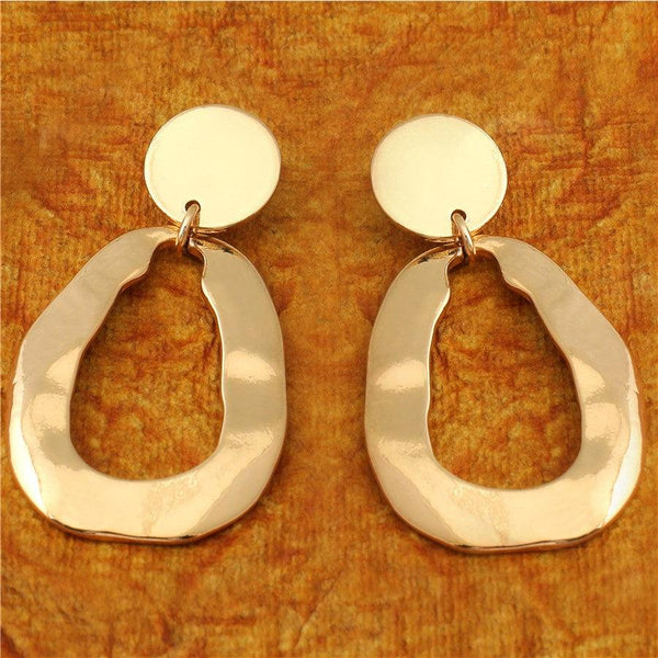 Gold Plated Geometrical Drop Earring- WER64 - Trendisia