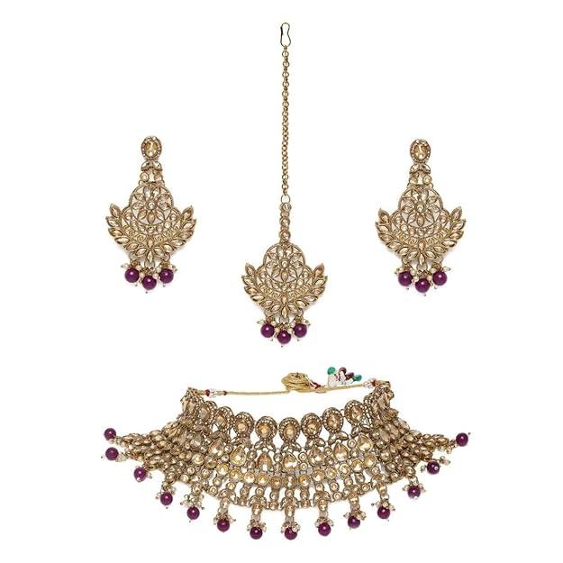 Gold-Plated Handcrafted Choker Set - Trendisia