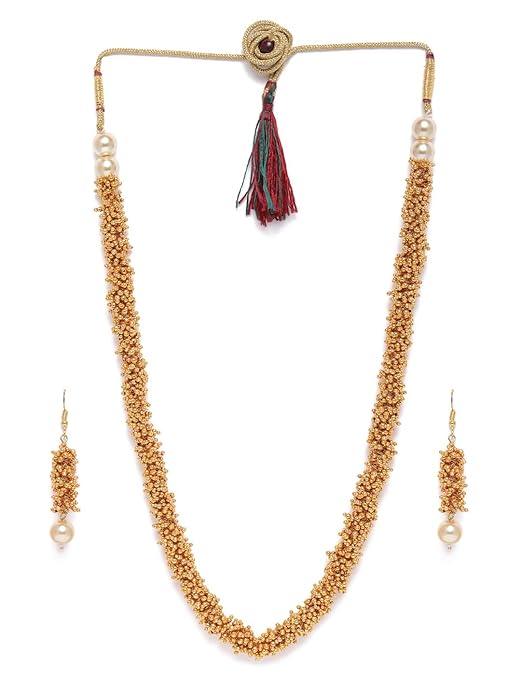 Gold plated Handcrafted necklace set - Trendisia