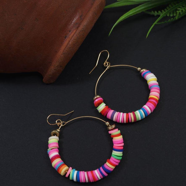 Gold Plated Heishi Beads Western Earring-WER 3419 - Trendisia