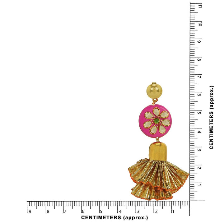 Gold Plated Kundan and Gota frill Style Tassle for Women and Girls - Trendisia