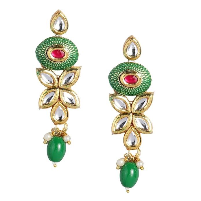 Gold-Plated Kundan Beaded Jewellery Set - Trendisia