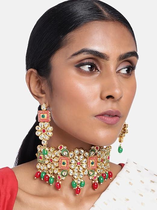 Gold-Plated Kundan Jewellery Set - Trendisia