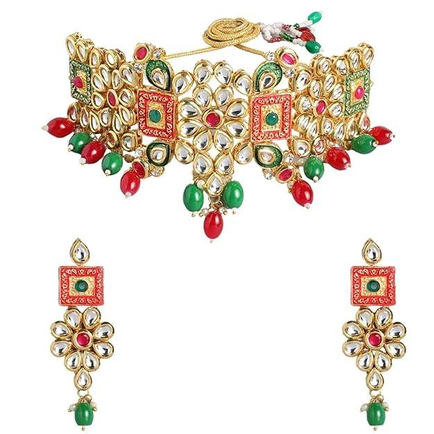 Gold-Plated Kundan Jewellery Set - Trendisia