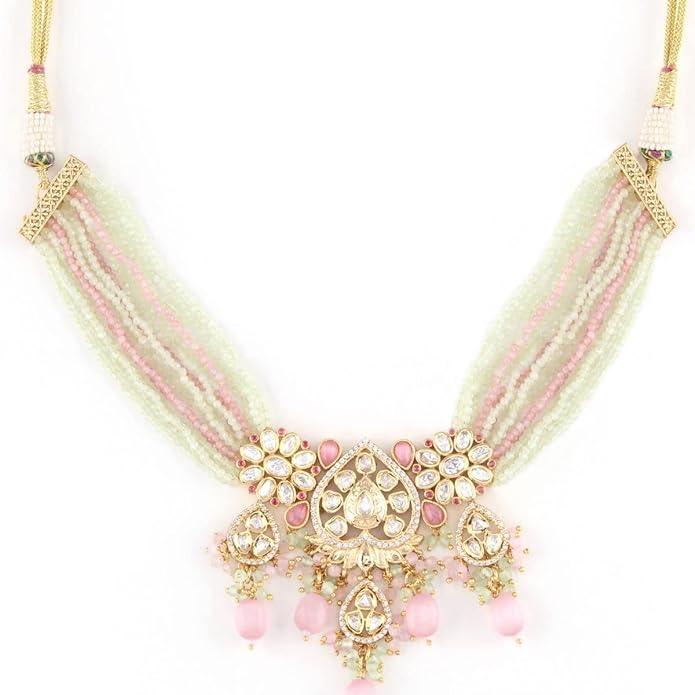 Gold Plated Kundan Pearls Jewellery Set - Trendisia