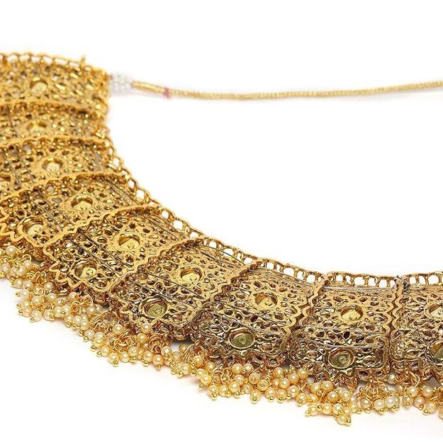 Gold Plated Kundan Studded Choker Set - Trendisia