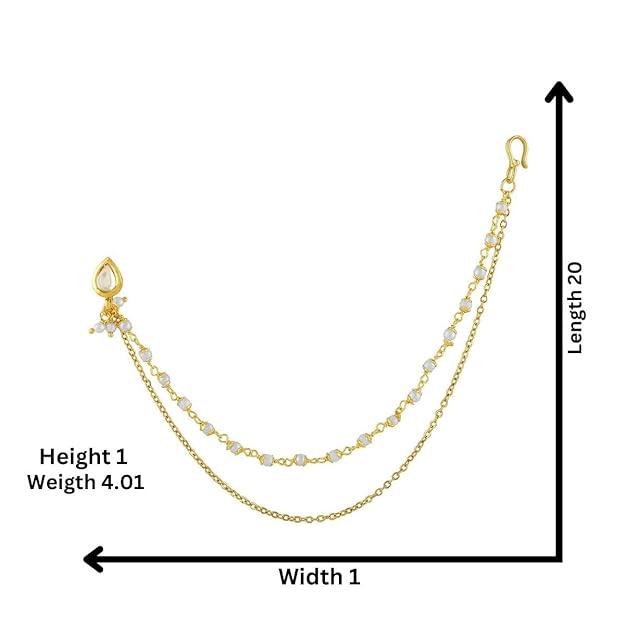 Gold-Plated Kundan Studded Nose Ring - Trendisia