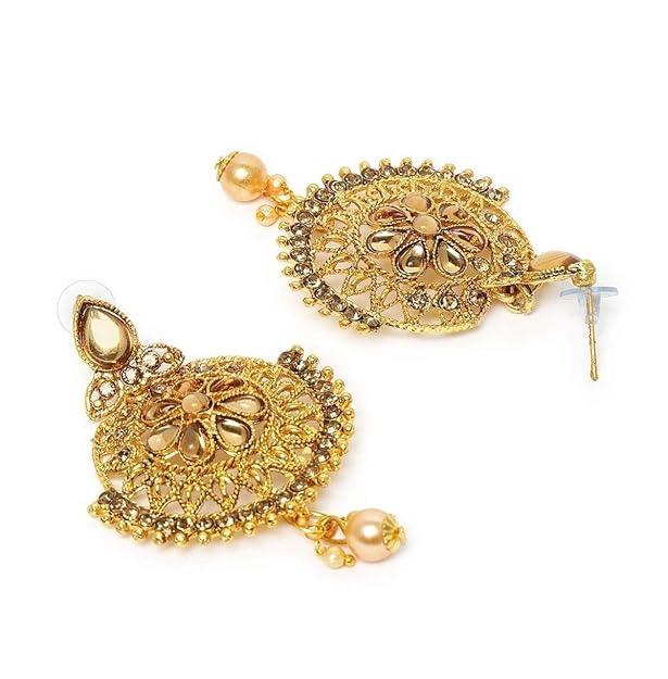 Gold-Plated Maang Tika with Earrings - Trendisia