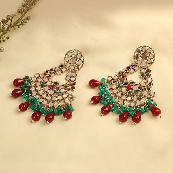 Gold-Plated Mirror Chandbalis Earrings - Trendisia