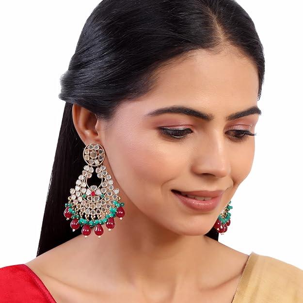 Gold-Plated Mirror Chandbalis Earrings - Trendisia