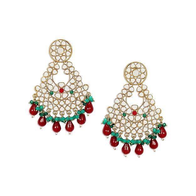 Gold-Plated Mirror Chandbalis Earrings - Trendisia