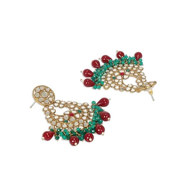 Gold-Plated Mirror Chandbalis Earrings - Trendisia