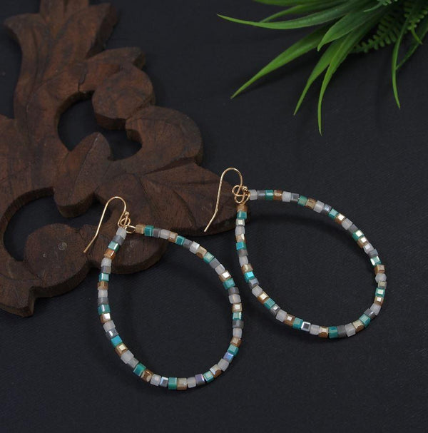 Gold Plated Multi Coloured Beads Western Earring-WER 3489 - Trendisia