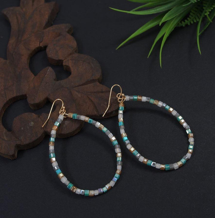 Gold Plated Multi Coloured Beads Western Earring-WER 3489 - Trendisia