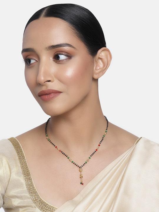 Gold-Plated Multicolor Beaded Mangalsutra - Trendisia