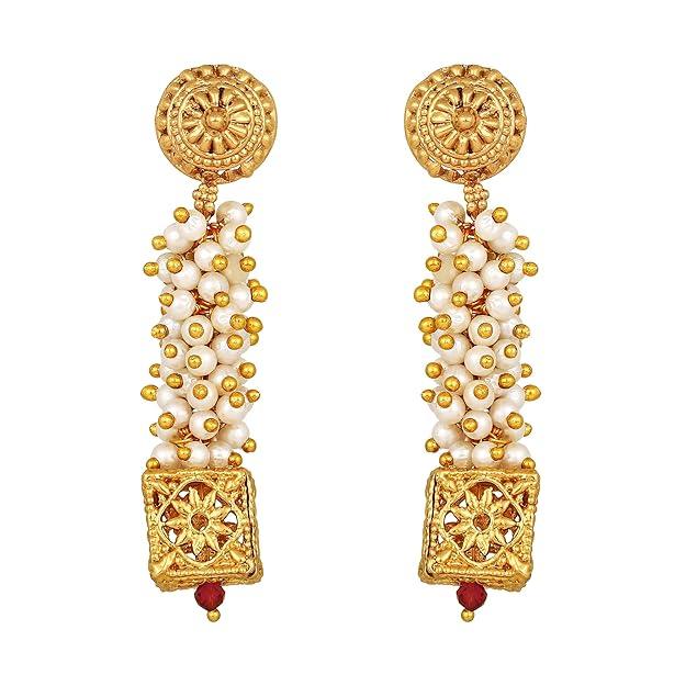 Gold Plated Pearl Beaded Jewellery Set - Trendisia