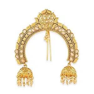 Gold Plated Pearl Floral Choti Joda Hair Pin for Girls and Women - Trendisia