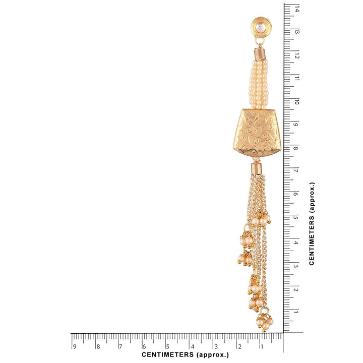 Gold Plated Pearls and Chain Tassle Dangler Earrings for Women and Girls - Trendisia