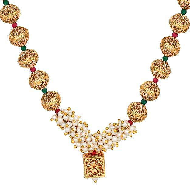 Gold-Plated Pearls Beaded Jewellery Set - Trendisia