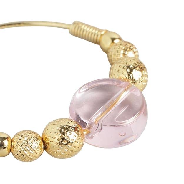 Gold - Plated Pink Hoop Earrings - Trendisia