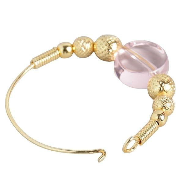 Gold - Plated Pink Hoop Earrings - Trendisia