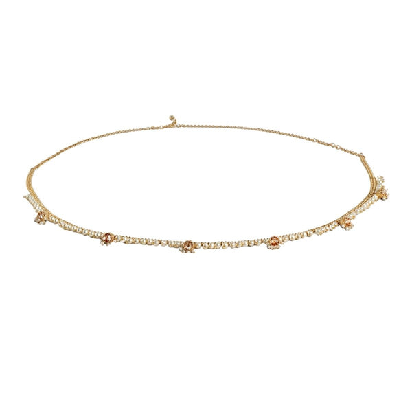 Gold-Plated Rhinestone Kamarband