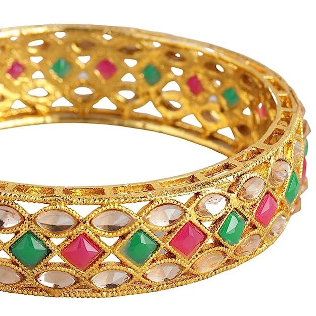 Gold plated set of 2 bangles. - Trendisia