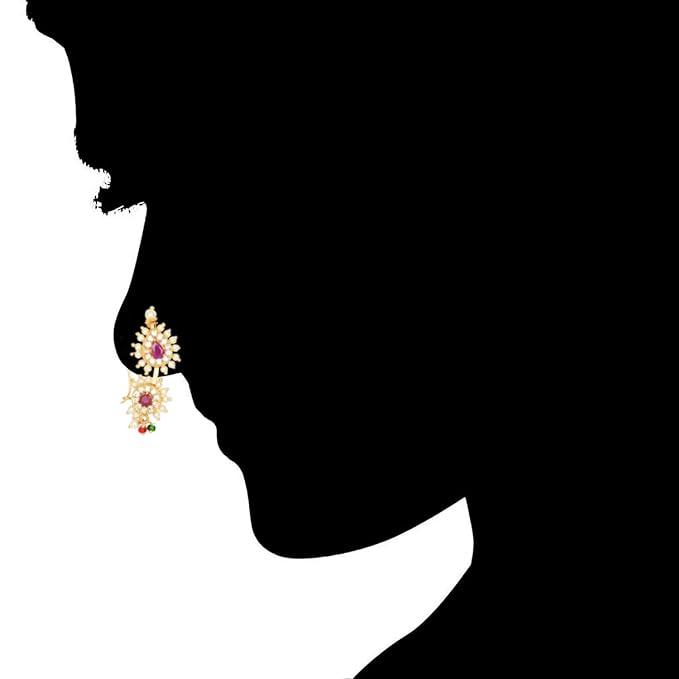 Gold-Plated Stone Floral Design Nath - Trendisia
