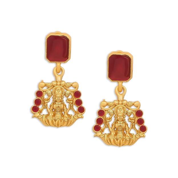 Gold-Plated Stone Temple Jewellery Set - Trendisia