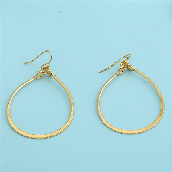 Gold Plated Tear Drop Shaped Drop Earring- WER78 - Trendisia