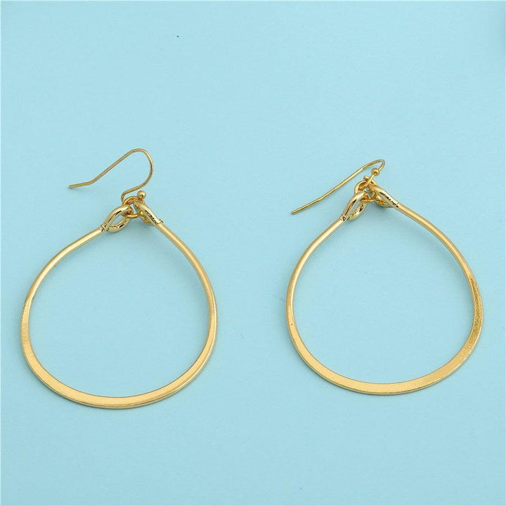 Gold Plated Tear Drop Shaped Drop Earring- WER78 - Trendisia