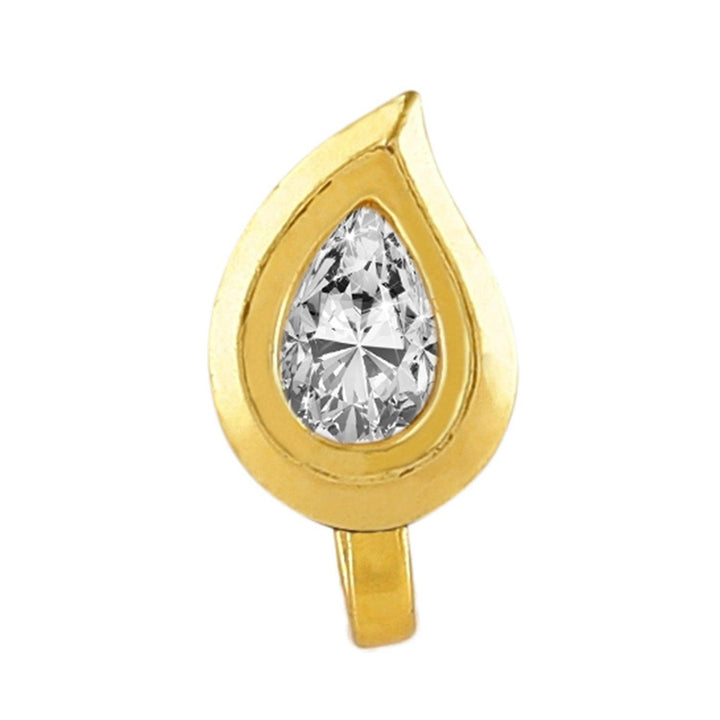 Gold-Plated Teardrop Crystal Nose Pin - Trendisia