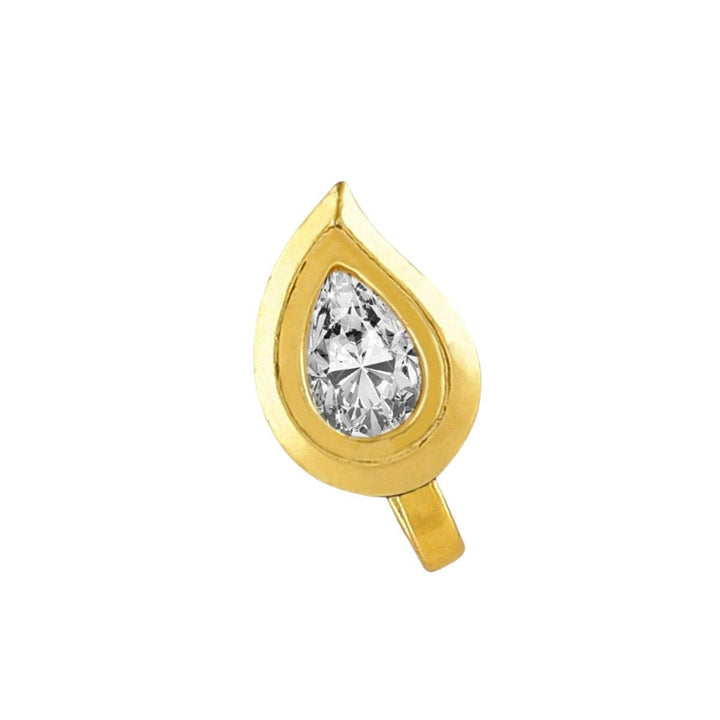 Gold-Plated Teardrop Crystal Nose Pin - Trendisia